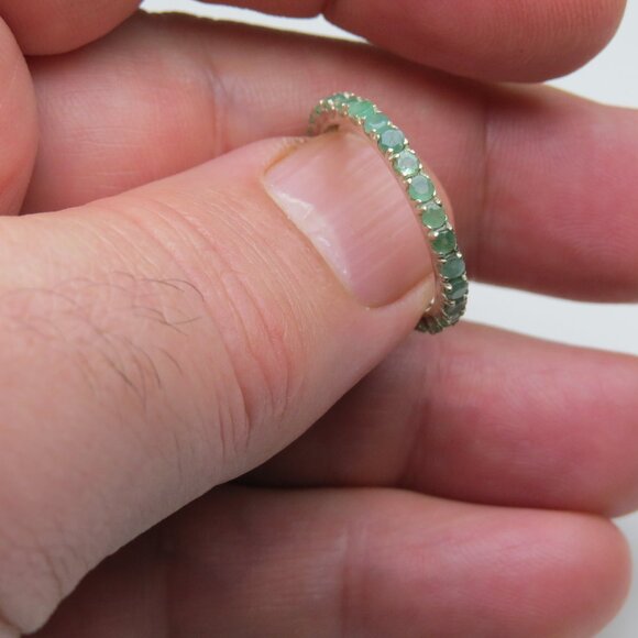 Genuine Emerald *925 Sterling Silver Ring - Picture 1 of 9